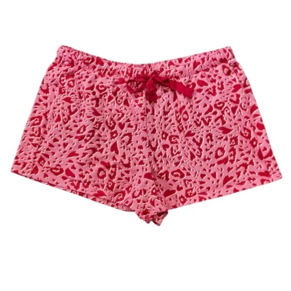 Loft Outlet Sleepwear Set Red & Pink Animal Print/Hearts Top Size S, Shorts M - Picture 5 of 15